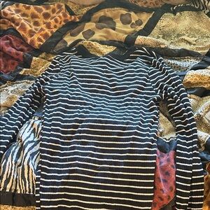Wild Fable Black and White Striped Long Sleeve Tee